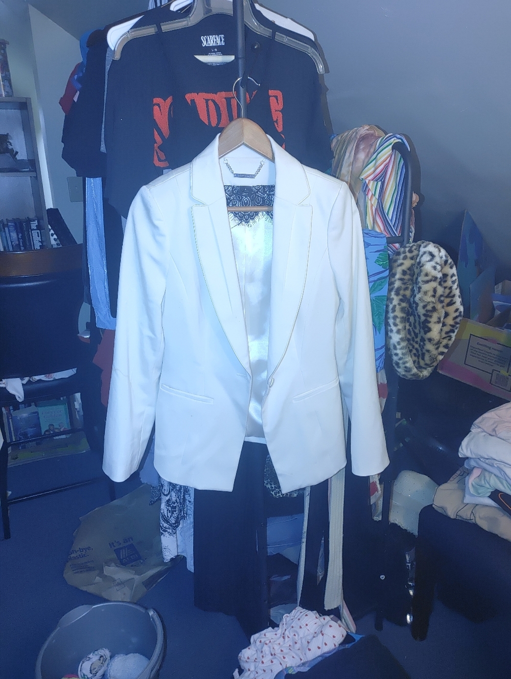 Ivory Single-Button Womens Blazer